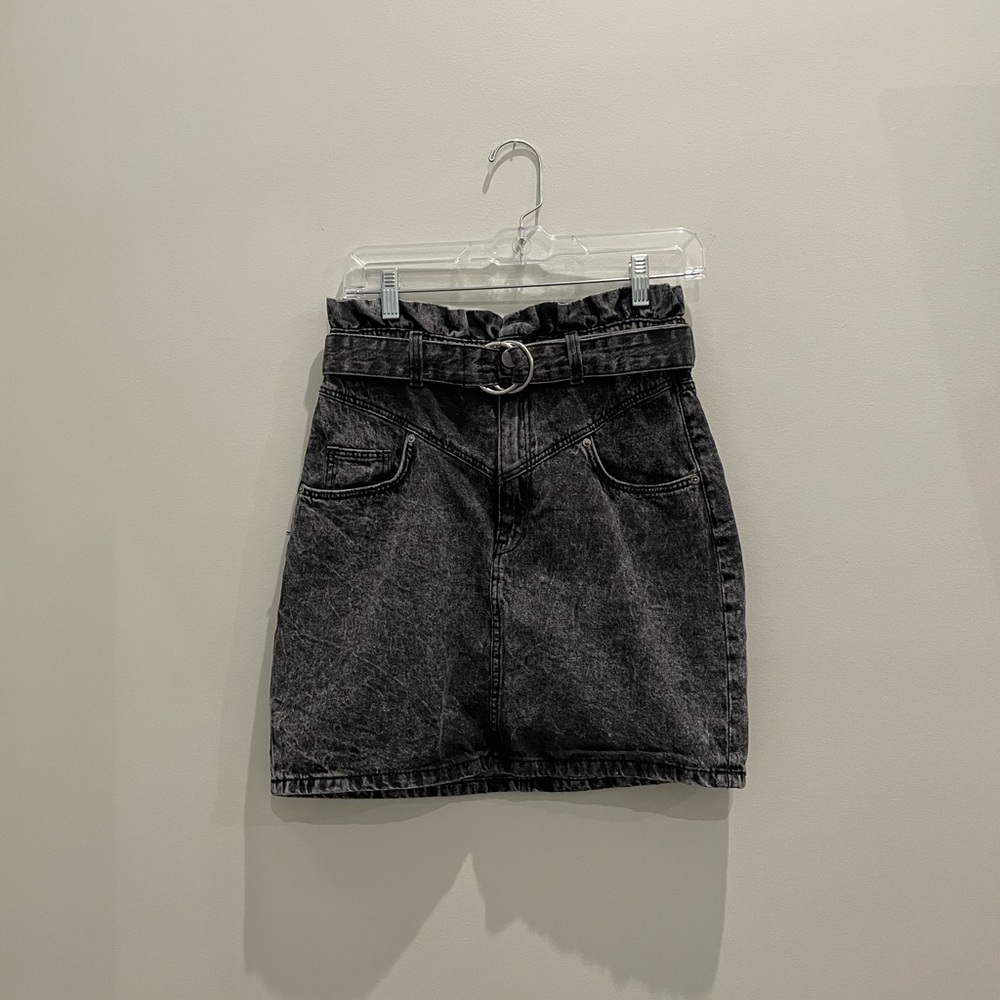 Black Jean Divided Skirt
